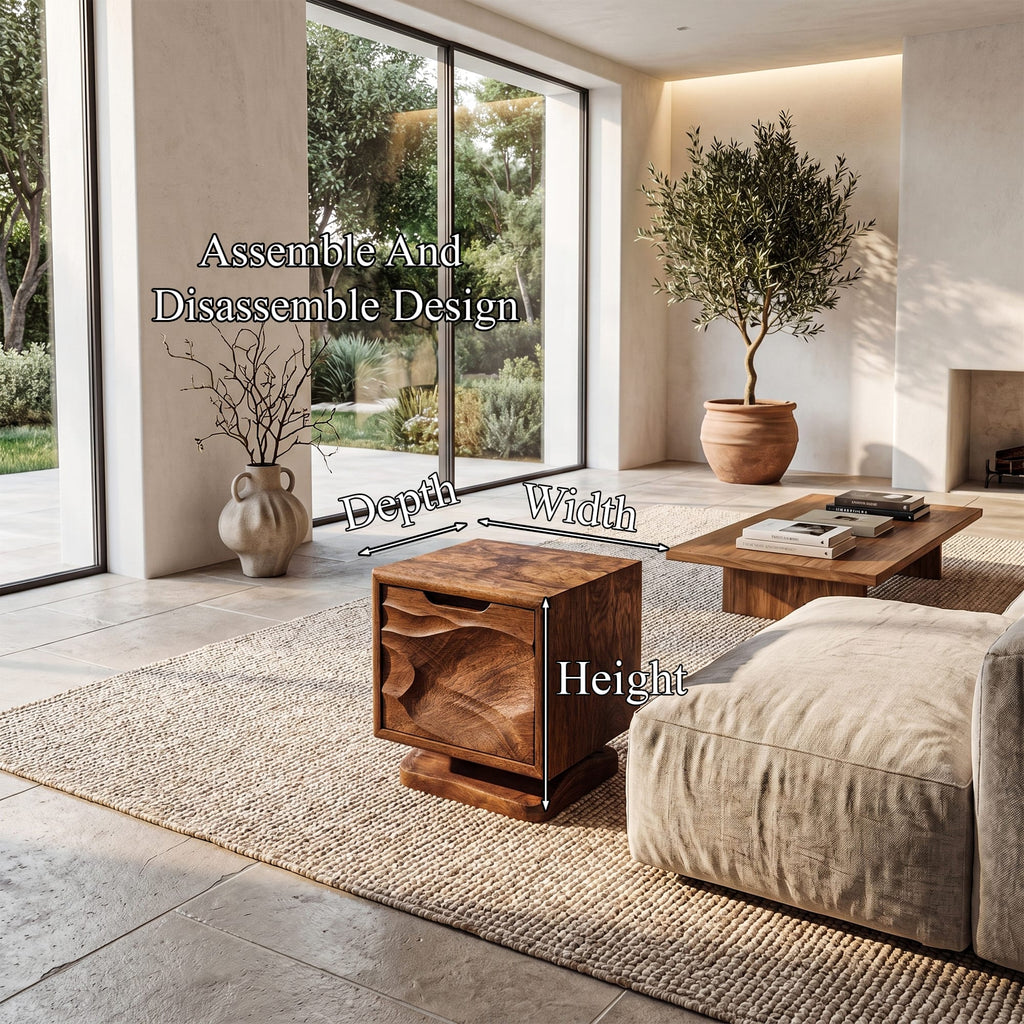 Solid Open Storage Nightstand