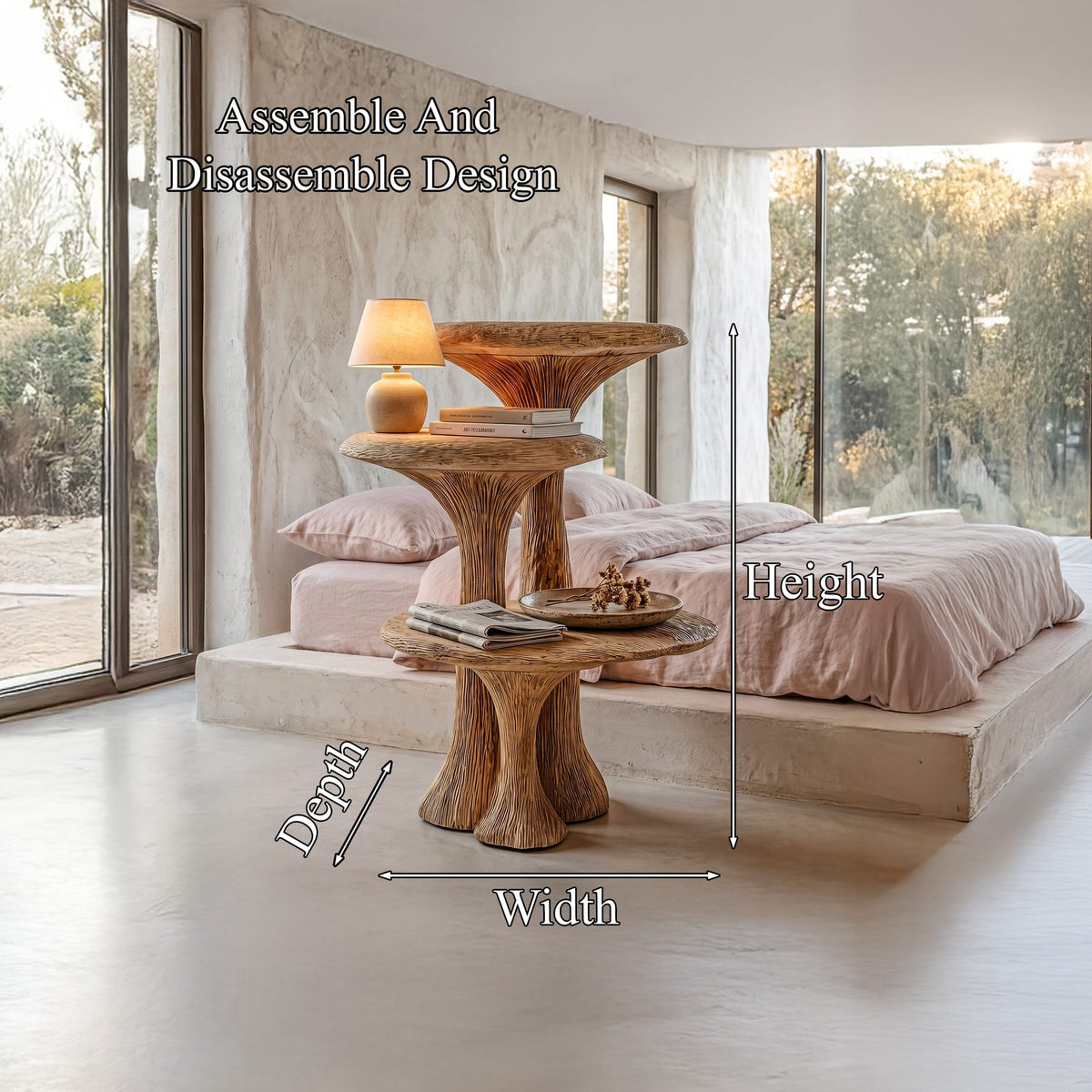 Sculptural Multi-tier Nightstand
