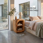 Open Storage Solid Nightstand