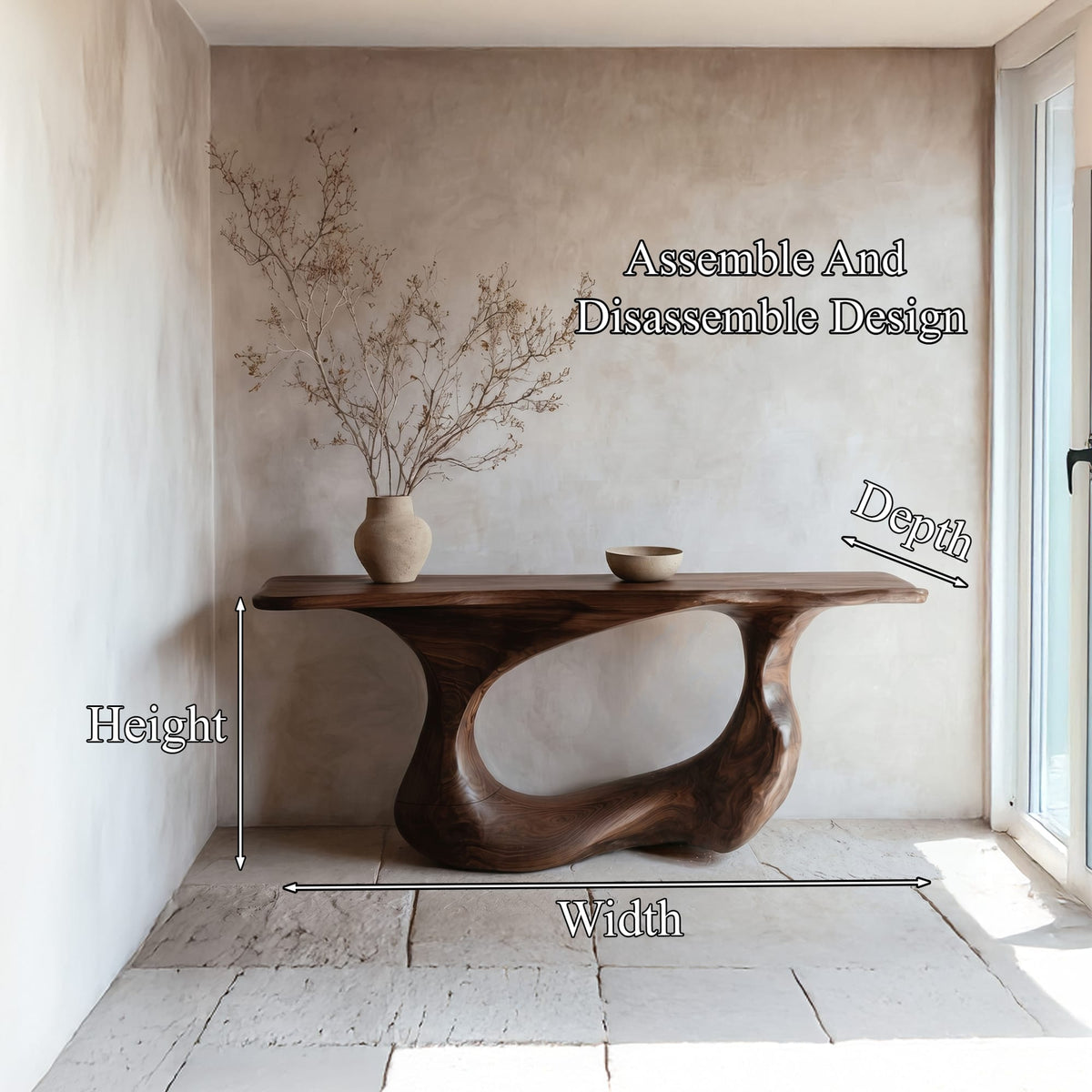 Open Loop Contemporary Console Table
