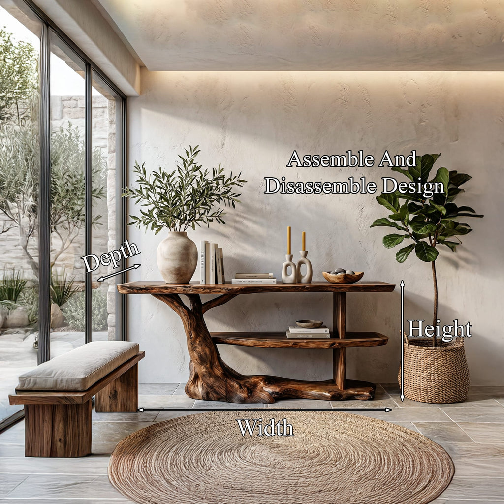 Pedestal Organic Console Table