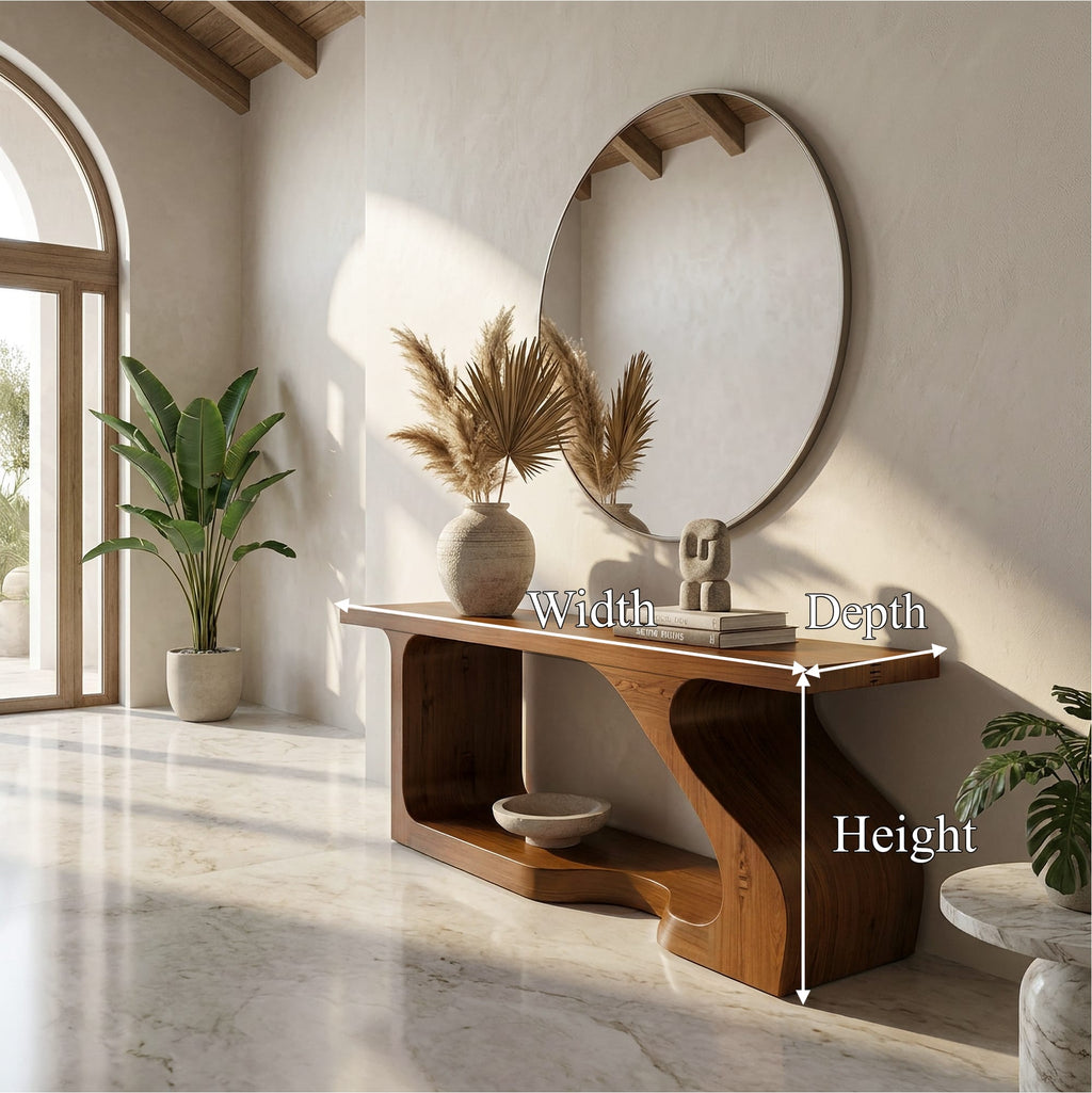 Sculptural Curved Foyer Console Table