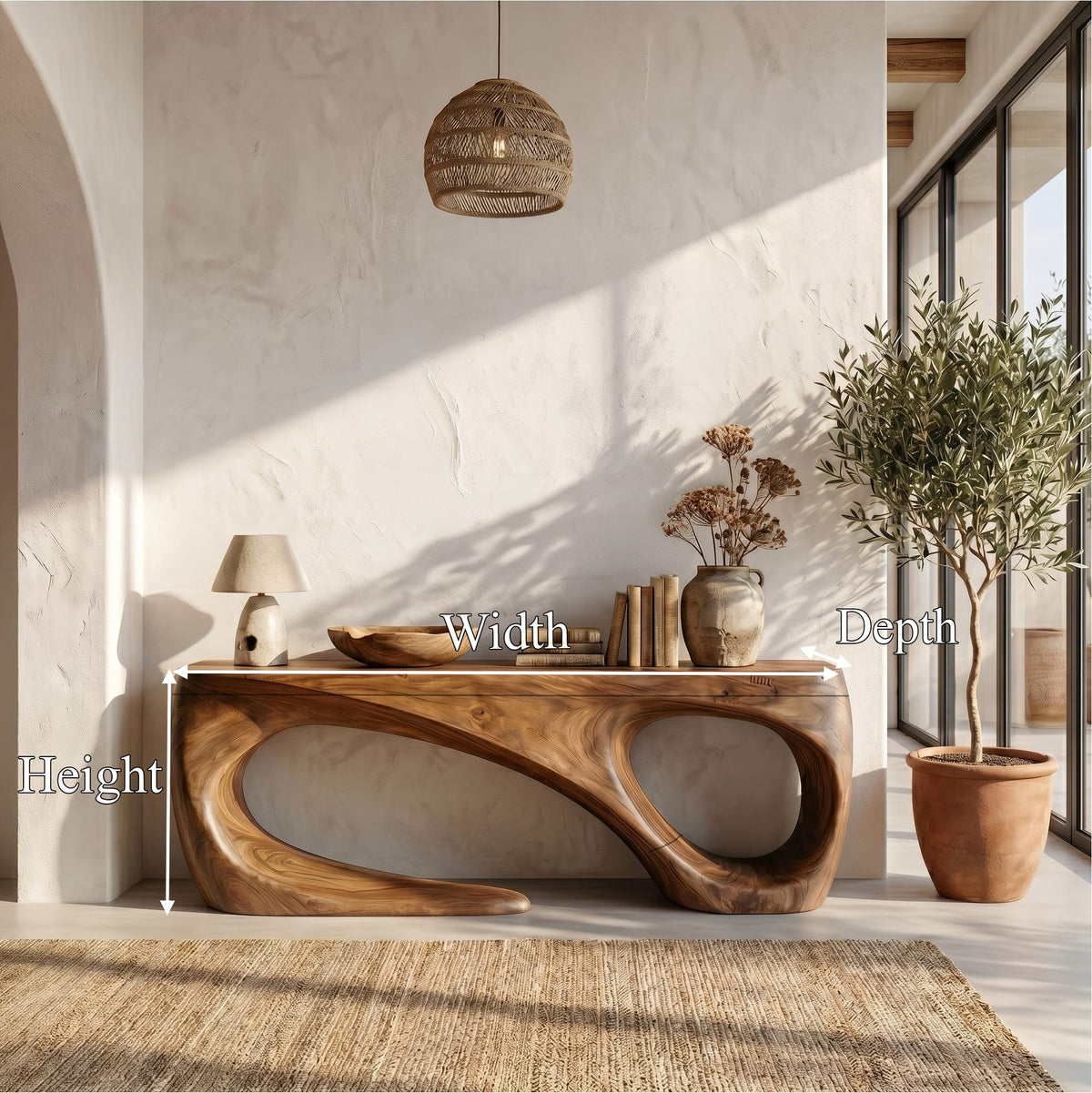 Flowing Live Edge Console Table