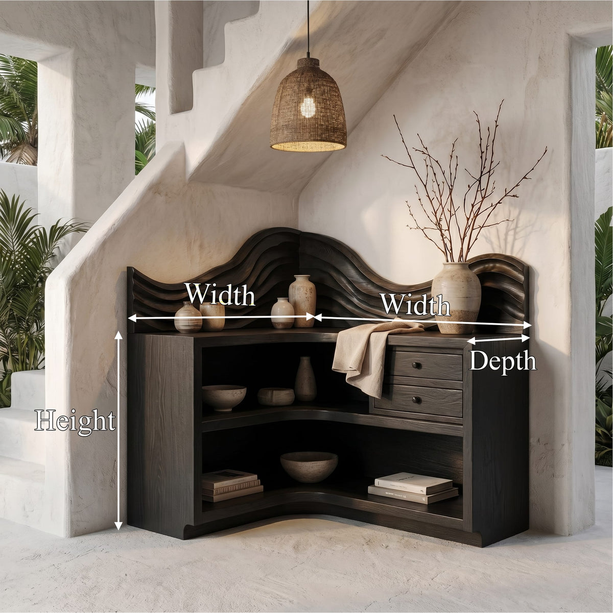 Arched Solid Bookshelf
