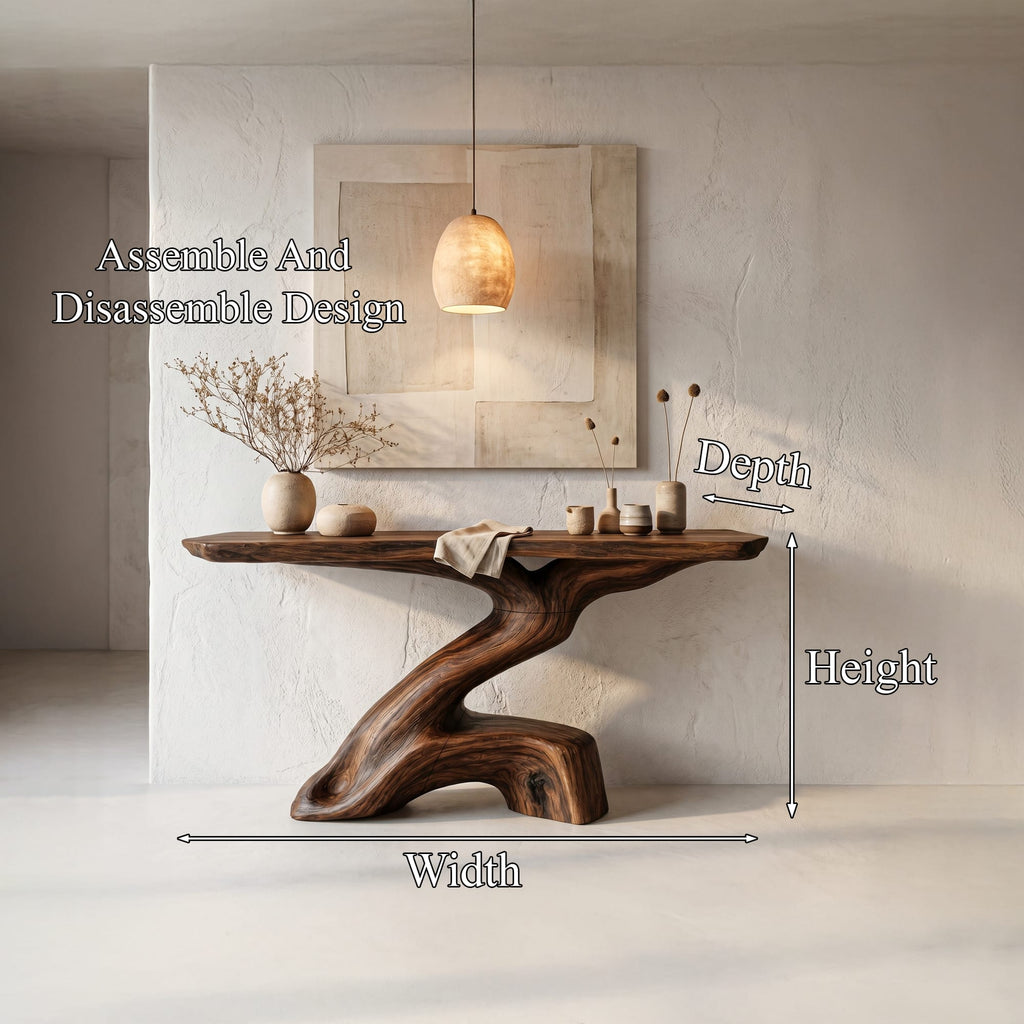 Sculptural Root Solid Console Table