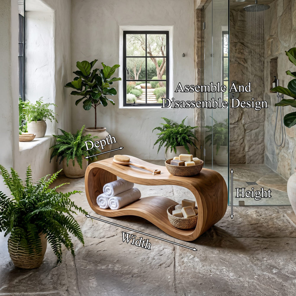 Curved Sculptural Shower Bench
