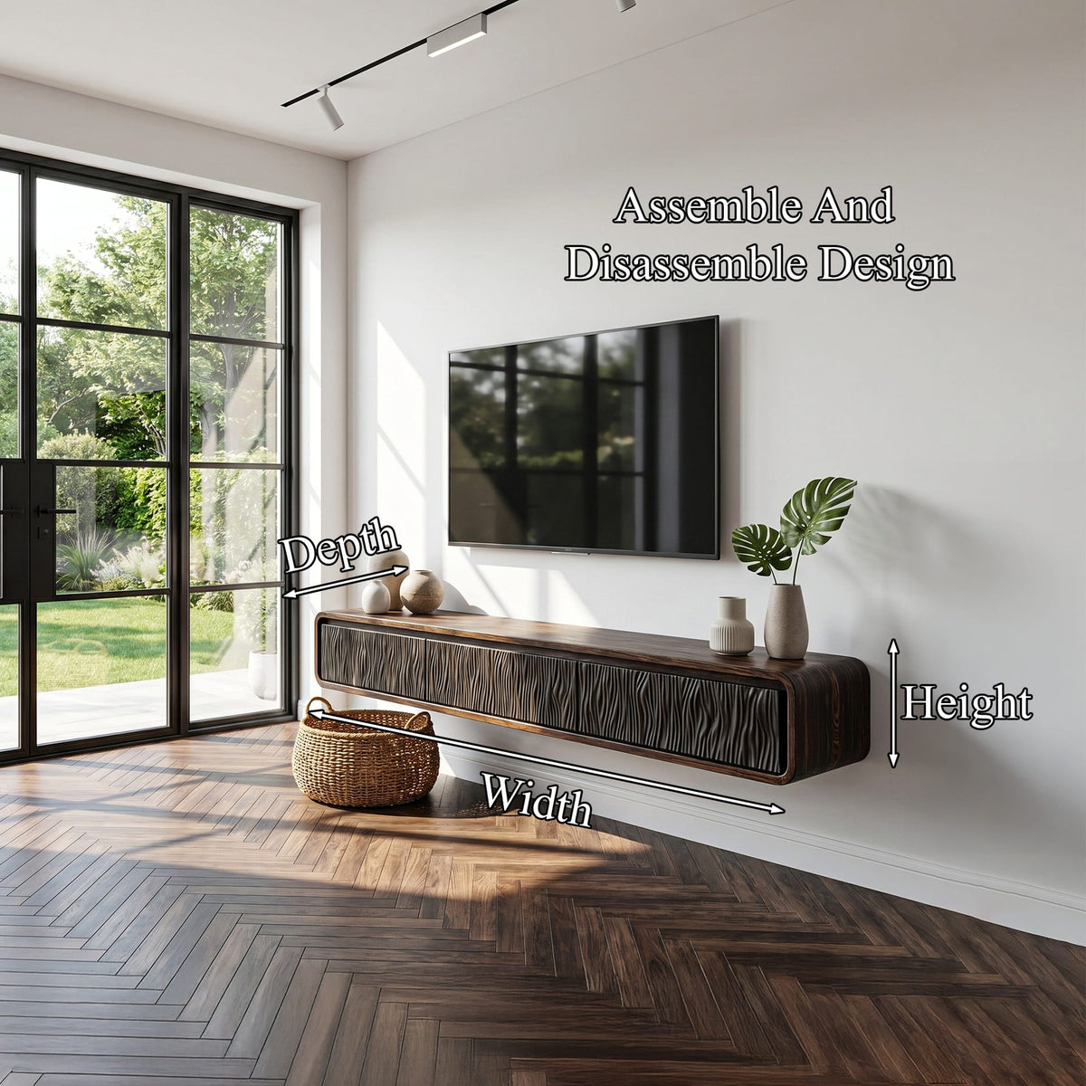 Organic Floating Entertainment TV Cabinet