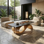 Handcrafted Coffee Table with Design, solid wood, built to order