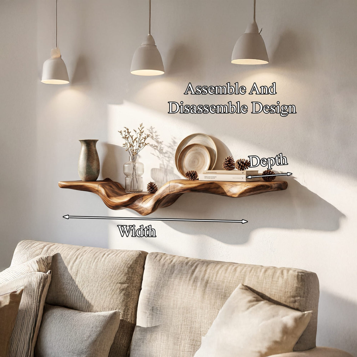 Flowing Form Floating Shelf