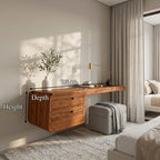 Wall Mounted Desk with Built, solid wood, built to order