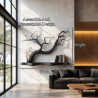 Floating Shelf with Sculptural Tree Branch Form, solid wood, built to order, view 8