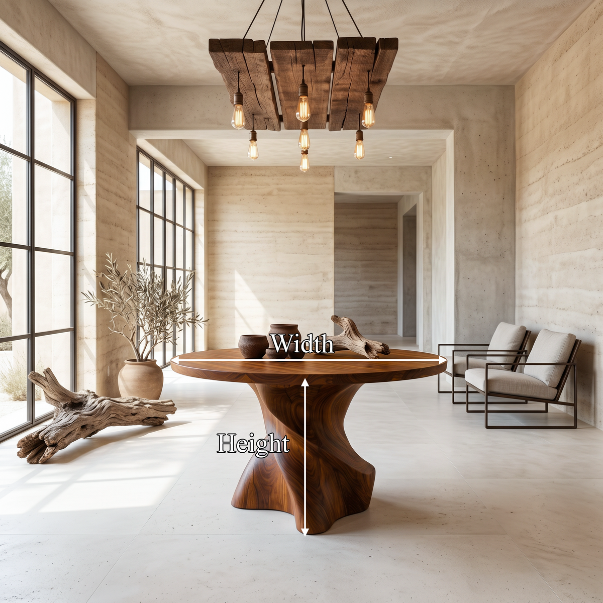 Organic Modern Foyer Table Freeform Design, solid wood, built to order, view 8