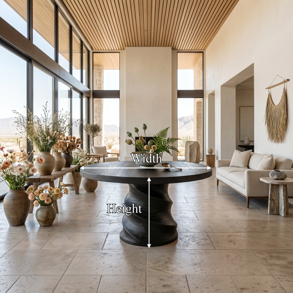 Organic Foyer Table with Sculptural Spiral Design, solid wood, built to order, view 8