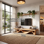 Organic Open Loop TV Cabinet Solid Media Console, solid wood, built to order, view 8