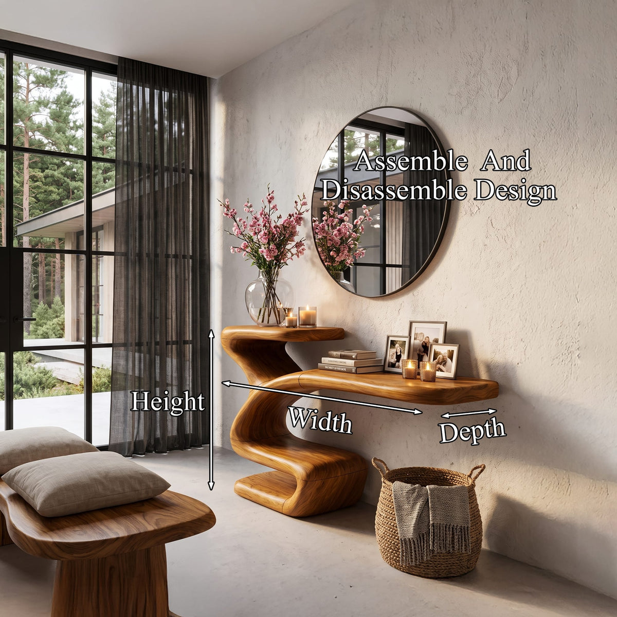 Sculptural Hollow Console Table