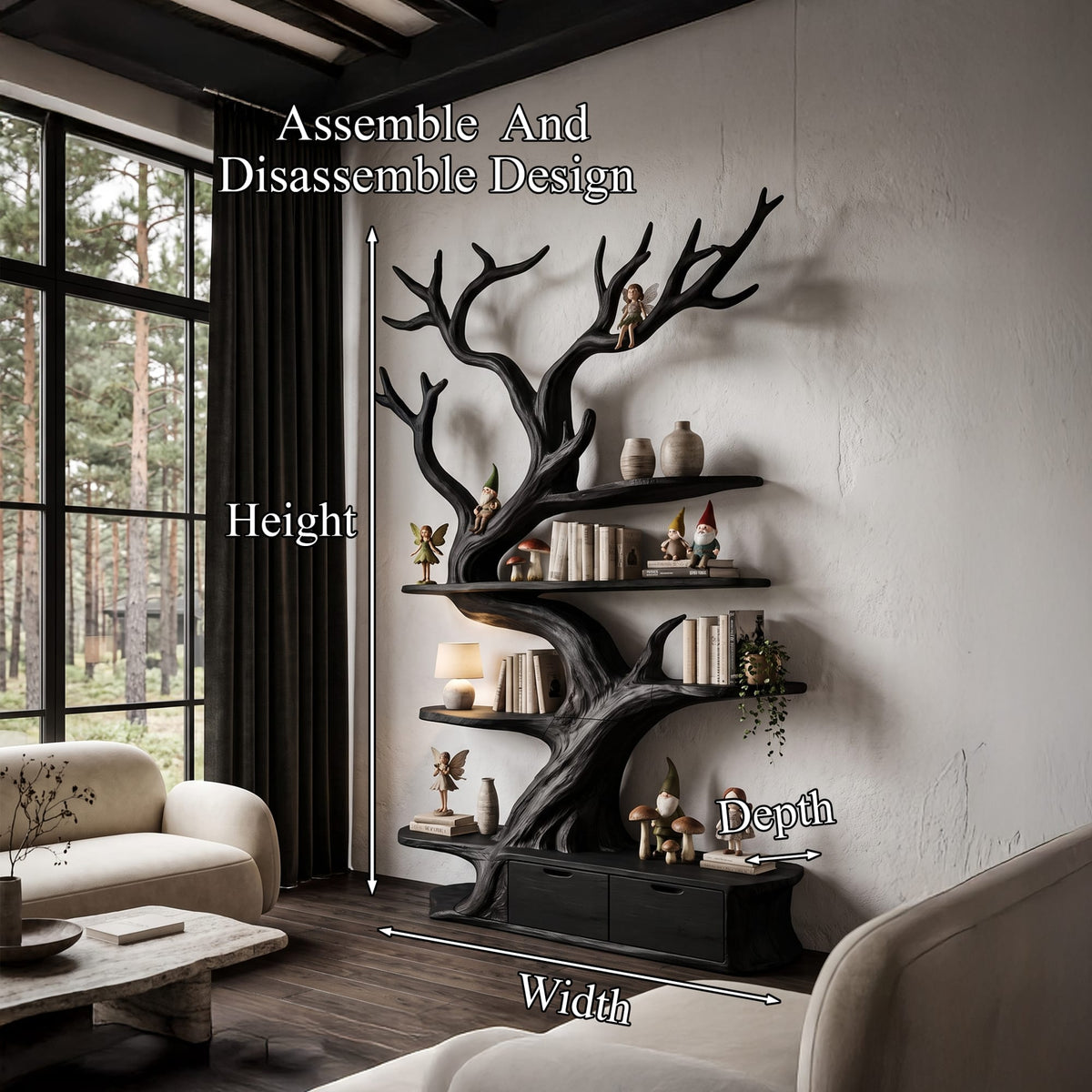 Sculptural Branch Tree Bookshelf