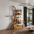 Organic Tree Bookshelf Sculptural Design, solid wood, built to order, view 8