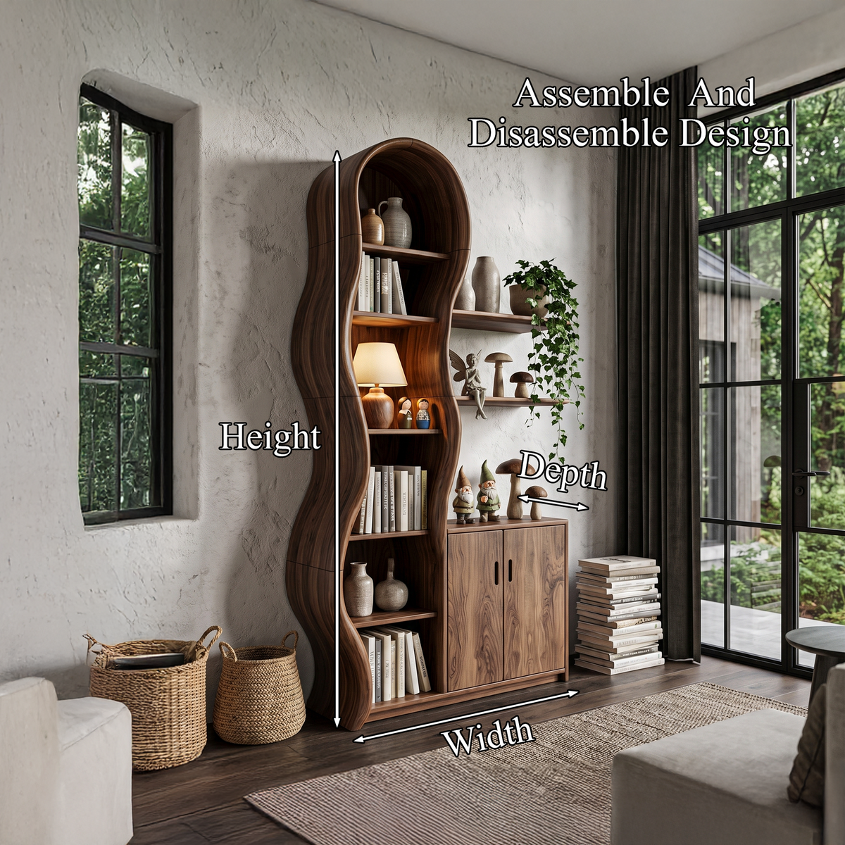 Contemporary Display Cabinet with Sculptural Branch Frame, solid wood, built to order, view 8