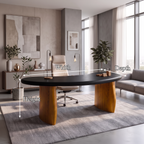 Minimalist Desk with Rounded Base, solid wood, built to order, view 8