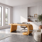 Minimalist Writing Desk with Clean Symmetrical Base, solid wood, built to order, view 8