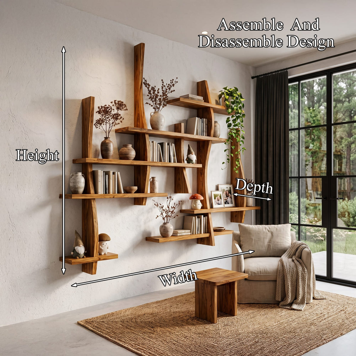 Floating Layered Bookshelf