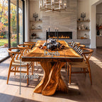 Contemporary Dining Table with Tree Form Base, solid wood, built to order