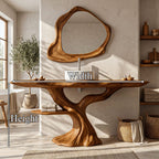 Rustic Bathroom Vanity with Bold Tree Root Design, solid wood, built to order