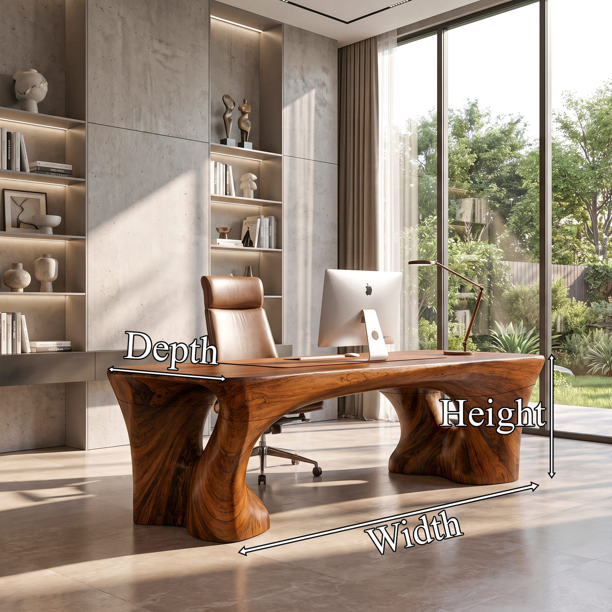 Sculptural Trestle Desk