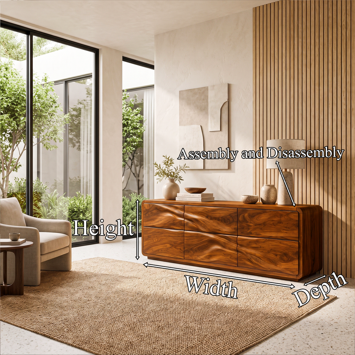 Minimalist Small Dresser with Clean Low Profile Frame, solid wood, built to order, dimensions