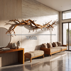 Flowing Branch Solid Wall Sculpture Organic Interior Decor, solid wood, built to order, dimensions