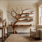 Rustic Console Table Tree Branch Reading Room, solid wood, built to order