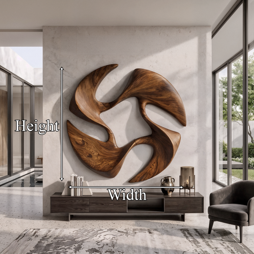 Mid Century Abstract Wall Art, solid wood, built to order, dimensions