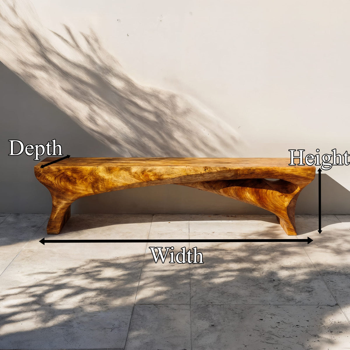Live Edge Minimal Bench