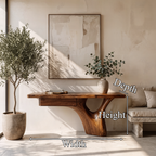 Organic Sculptural Console Table Tree Trunk Base Design, solid wood, built to order, dimensions