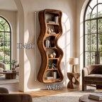 Modern Bookshelf Sculptural Design, solid wood, built to order, dimensions