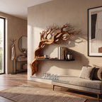 Rustic Branch Floating Shelf Bedroom Wall Decor, solid wood, built to order