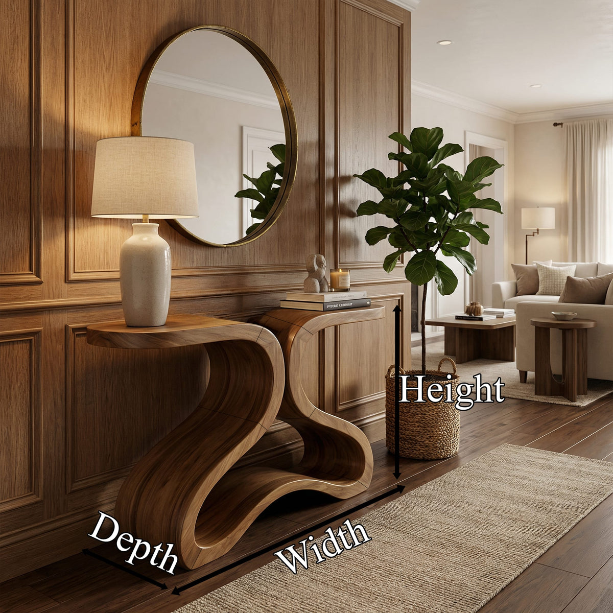 Curved Credenza Console Table