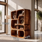 Mid Century Bookshelf Handcrafted Modular Shelves, solid wood, built to order