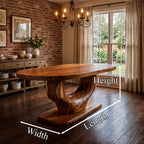 Curved Solid Dining Table