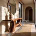 Contemporary Organic Void Base Console Table Entryway Hallway Living Room, solid wood, built to order