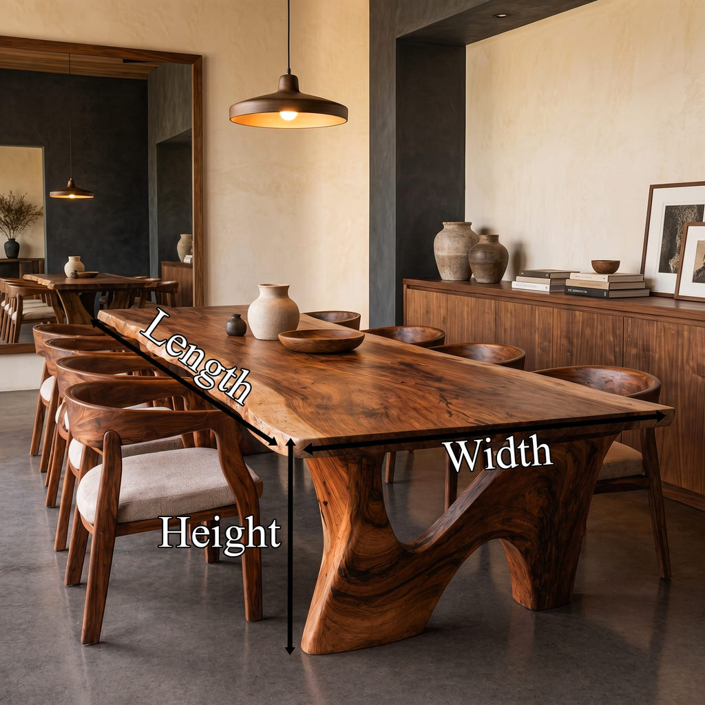 Sculptural Curved Kitchen Dining Table