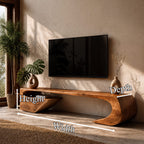 Japandi Curved TV Cabinet