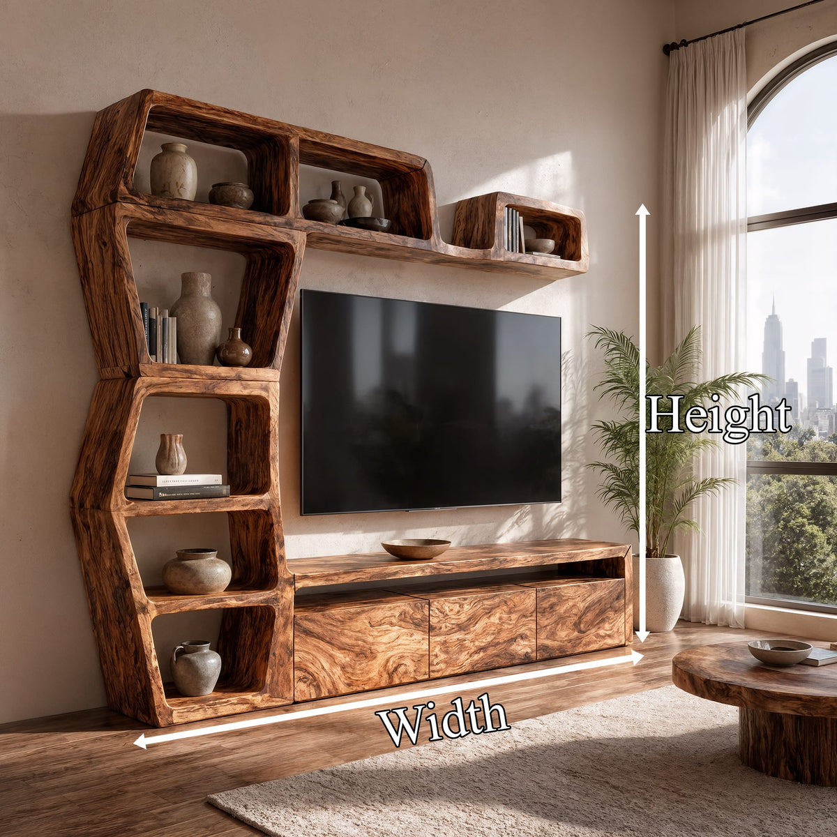 Contemporary Shelves TV Cabinet