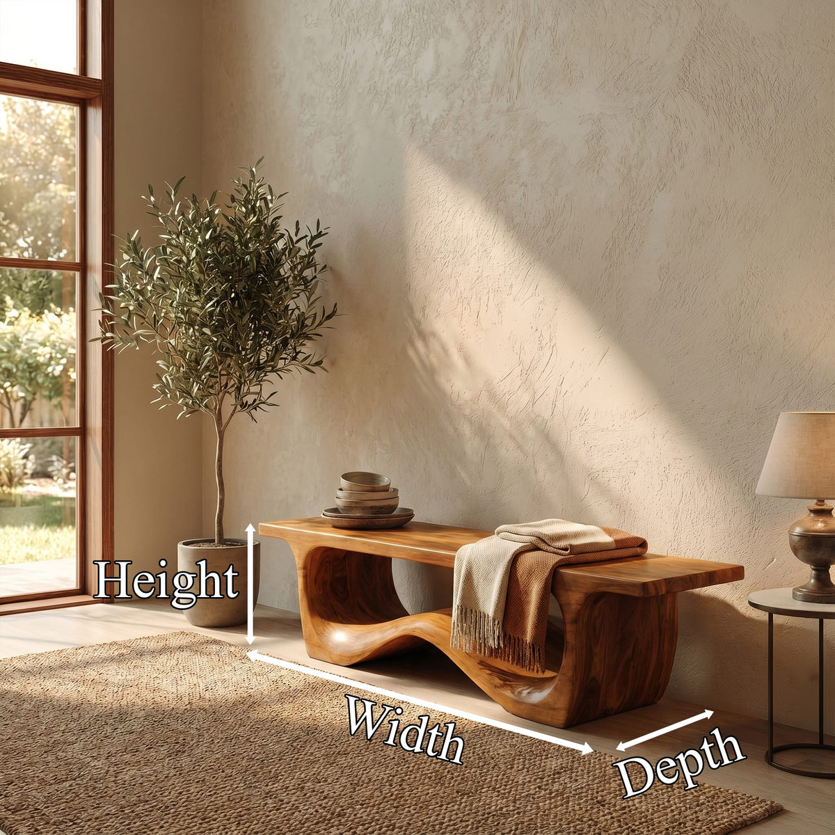 Sculptural Foyer Bench