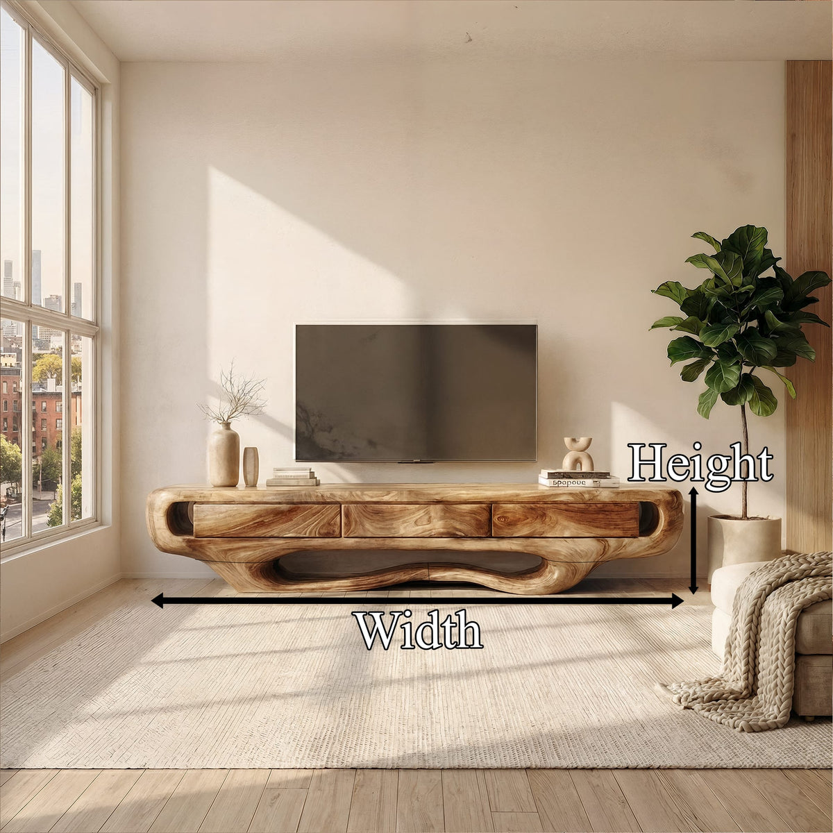 Solid Low Profile TV Cabinet