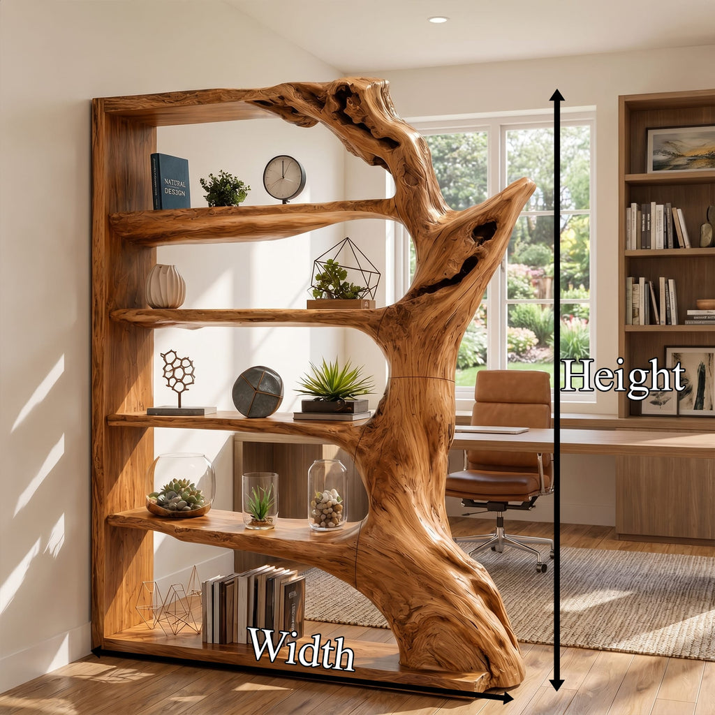 Contemporary Tree Bookshelf, solid wood, built to order