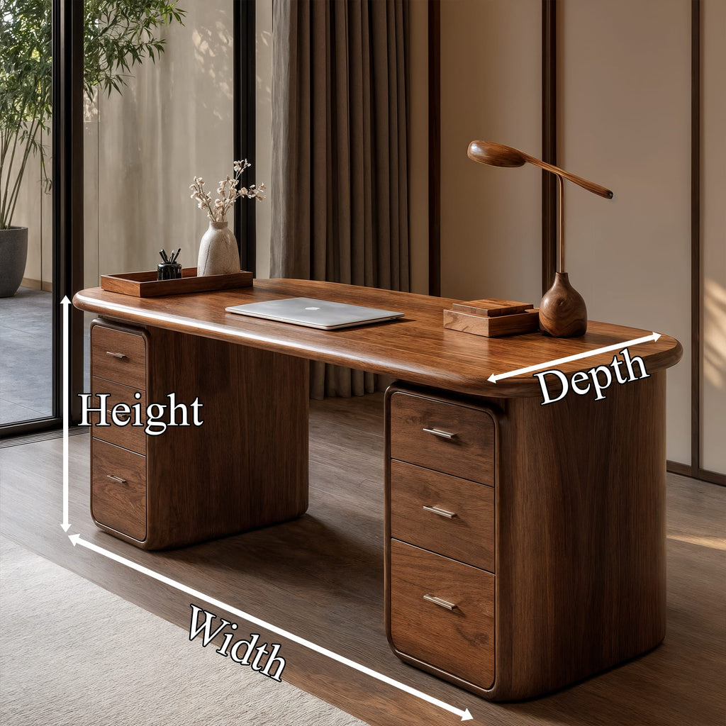 Contemporary Desk with Built in Drawers, solid wood, built to order