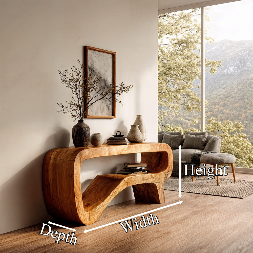 Minimal Sculptural Foyer Console Table
