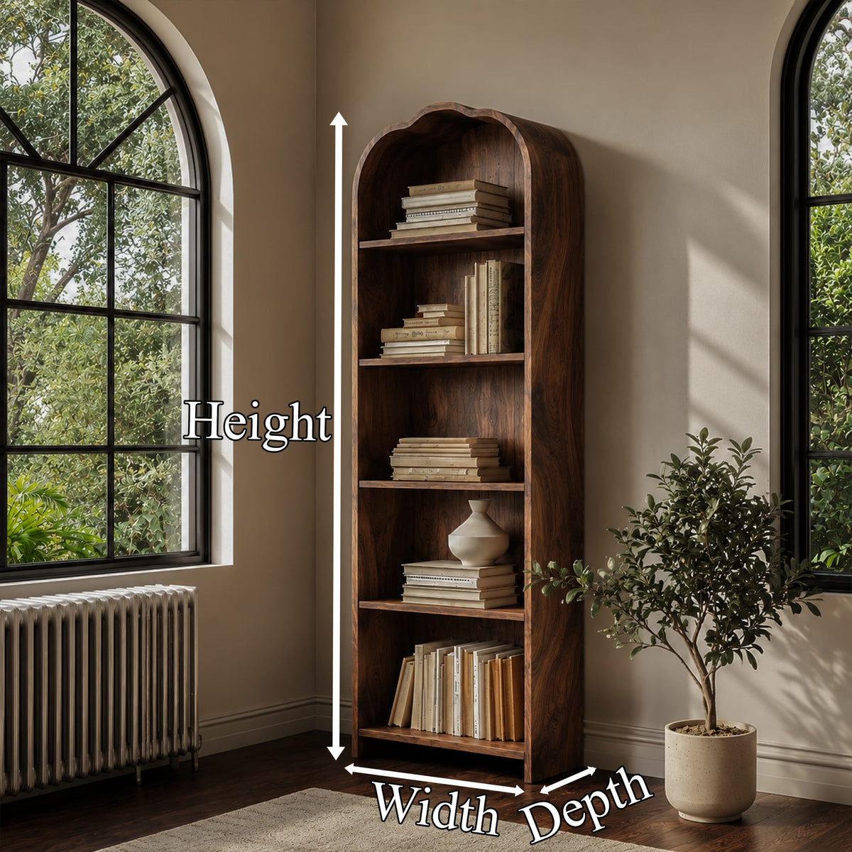 Arched Tall Bookshelf