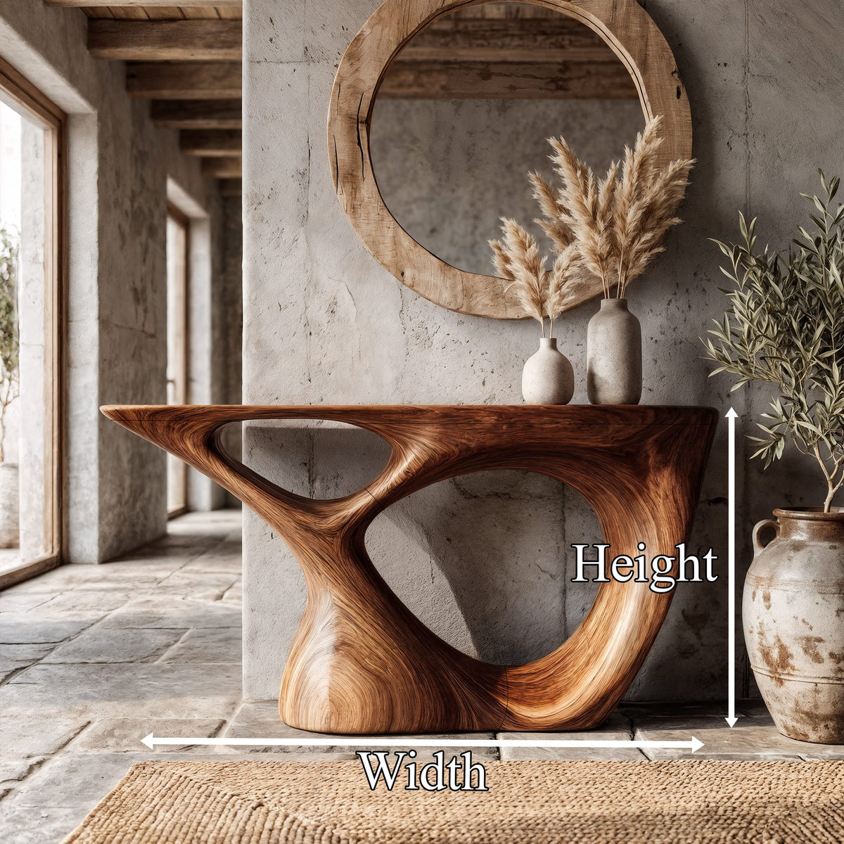 Sculptural Curved Base Console Table